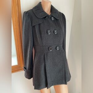 PTP 20.5”❄️ The best peplum pea coat !! Wool mix grey